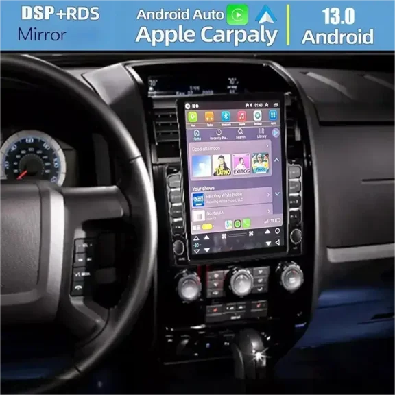 Zcargel Android 13 9.7in GPS Navigation Car Stereo Head Unit, Vertical Touchscreen Radio with Backup Camera, Wireless CarPlay Android Auto Bluetooth WiFi DSP for Ford Escape 2008-2012