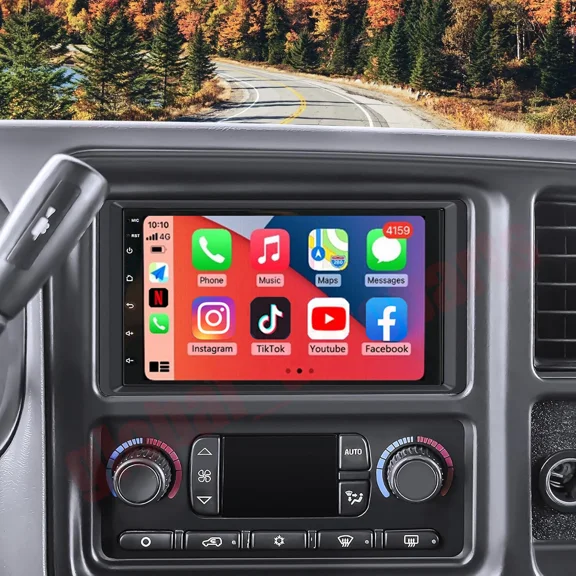 Zcargel Android 13 Car Stereo Radio 7 Inch Touchscreen 2+32GB Head Unit with GPS Navigation, CarPlay Android Auto, WiFi Bluetooth, DSP+RDS Audio, AHD Backup Camera + Mic, for GMC Sonoma 2003-2004
