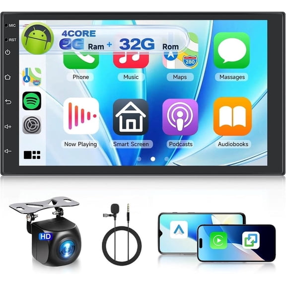 Zcargel Android 13 Car Stereo Radio with GPS Navigation, 7 Inch Touchscreen 2+32GB Multimedia Head Unit, CarPlay Android Auto, WiFi Bluetooth, DSP+RDS Audio, for Chevy Silverado C/K Pickup 2003-2006