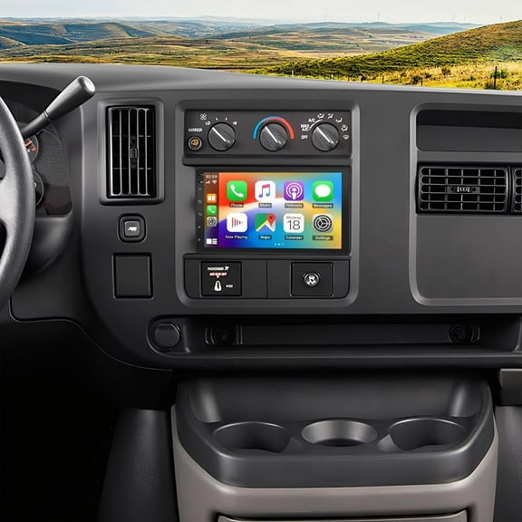 Zcargel Car Stereo Android 13 with CarPlay Android Auto, Double Din 7" Touchscreen 2+32GB Head Unit, Carplay Screen for Car, GPS Navigation WiFi DSP+RDS HiFi, for Chevy Express 1500/2500 2003-2006