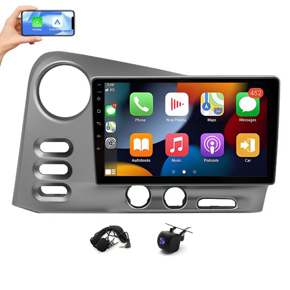 Zcargel Car Multimedia Player for Toyota Matrix 2003-2004, 9" IPS Touch Screen Android 15 2GB+64GB, Wireless CarPlay & Android Auto, GPS AHD Backup Camera, Bluetooth, WiFi, FM/RDS, SWC