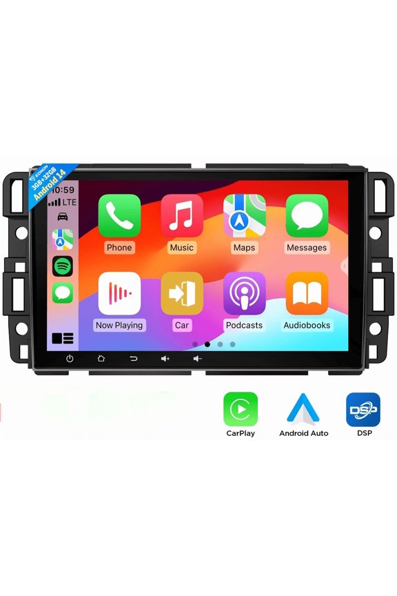 Car Stereo 8" Android 13 Double Din Touchscreen Radio, GPS Navigation with Wireless CarPlay Android Auto, Bluetooth FM RDS USB SWC Multimedia Receiver, 2+32GB for Chevrolet Cobalt 2007-2010