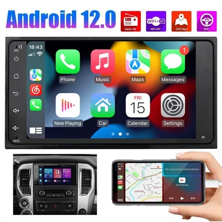 Zcargel Car Stereo Android 13 Double Din 7" 2+32GB with GPS Navigation WiFi, Wireless CarPlay Android Auto, Touch Screen Radios for Cars, Bluetooth Car Radio, for Toyota Highlander 2001-2007