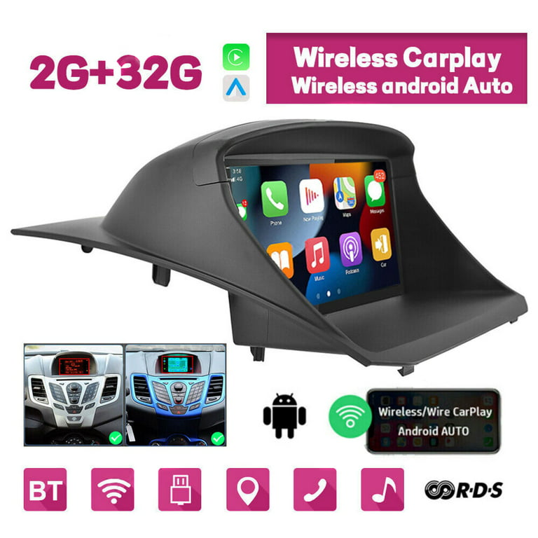 Zcargel Car Stereo for Ford Fiesta 2009-2014 with Wireless Apple Carplay,  Rimoody 9 Inch Touch Screen Car Radio with GPS Navigation Bluetooth FM HiFi