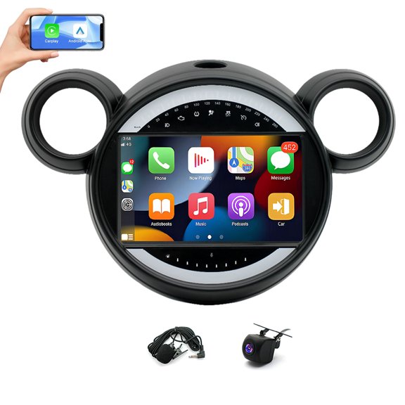 Zcargel Car Stereo for Mini Cooper 2011-2016, 9" Android 15 2GB+64GB, Wireless CarPlay & Android Auto, GPS, Split Screen, AHD Backup Camera, Bluetooth, WiFi, FM/RDS, SWC