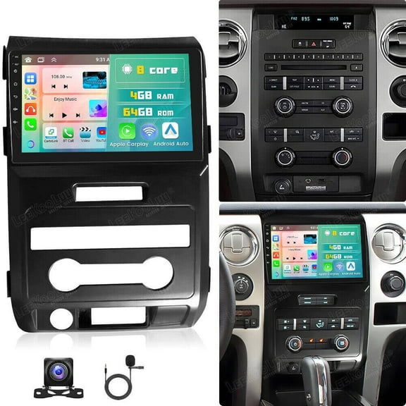 Zcargel Car Stereo Radio for Ford F150 2009-2014 Android 13 9" car navigation Wireless Carplay Android Auto 4 + 64G with Reverse Camera, Support Mirror Link