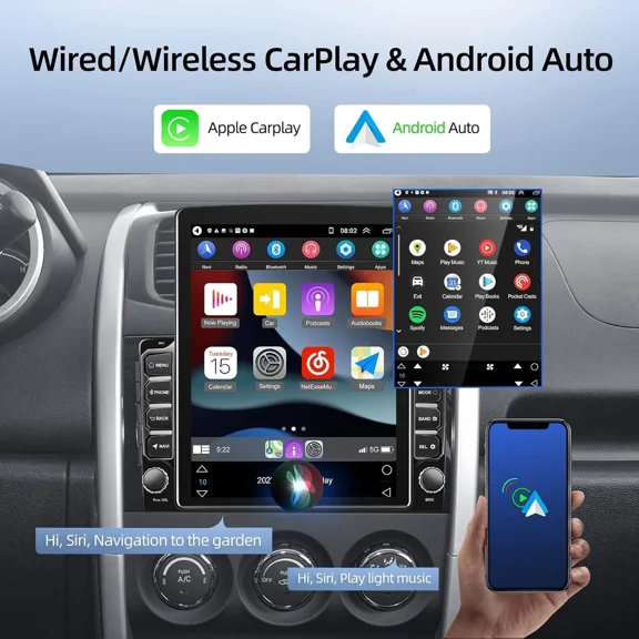 Zcargel CarPlay Android Auto 9.7" Android 15 Car Stereo Radio GPS Navigation Head Unit, 2+32G In-Dash Radios for Cars Bluetooth WiFi SWC Backup Camera, for Ford F-250 F-350 Super Duty 2005-2013