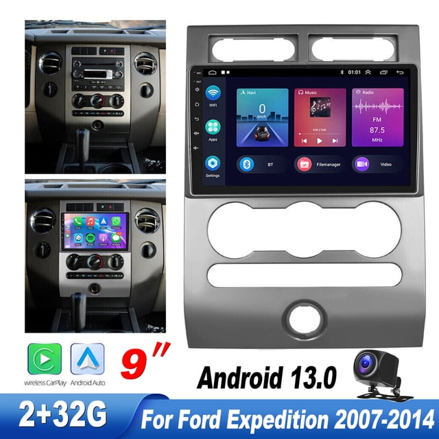 Ford Touch Screen Car Radio - Wireless CarPlay & Android Auto, 2GB/32GB Android 13, GPS, Backup Camera For 2006-2014 Expedition, Explorer, Fusion, Edge, Taurus, Mustang & More