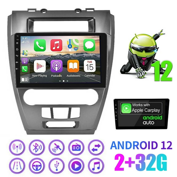 Zcargel For Ford Fusion 2010 2011 2012 Car Stereo Radio Upgrade Android 12 with Wireless CarPlay Android Auto 10.1'' Touch Screen Car Radio with GPS Navigation HiFi Bluetooth FM Backup Camera