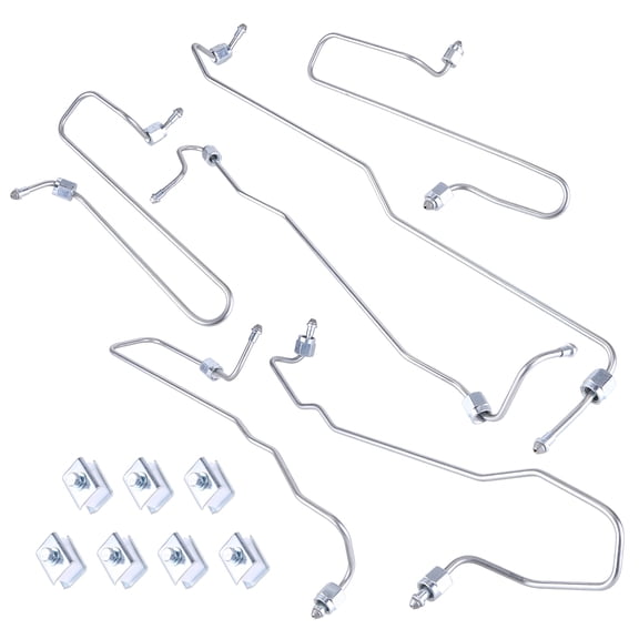 Zcargel Fuel Injection Line Kit With Clamps Carbon Steel Anti-Oxidation for Caterpillar 3406 3406B Replace 1917941