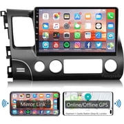 Zcargel Android 12 Car Stereo Support Wireless Carplay with 10.1 Touchscreen for Honda Civic 2006 2007 2008 2009 2010 2011 Autoradio Android Auto WiFi GPS Navigation Radio Phone Link Backup Camera