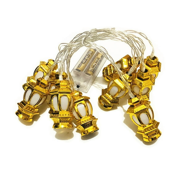 Zcargel Ramadan String Lights Retro Golden Palace for Home Indoor Outdoor Patio Garden Wedding Birthday Party Gold 3m 20Lights Warm white Blinkling