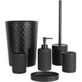 thumbnail image 1 of Zccz 6 Pieces Bathroom Accessory Set with Trash Can, Toothbrush Holder, Soap Dish... Black, 1 of 8