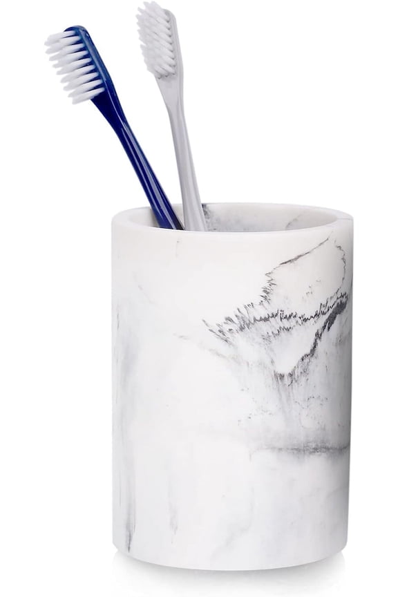 White Marble Toothbrush Holders