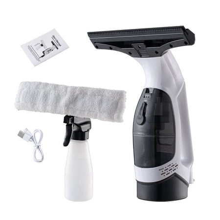 Zcvtbye Cordless Window Vacuum Squeegee, 2-in-1 Spray & Suction Electric Glass Cleaner with 2000mAh Battery, 150ml Water Tank, 10.2" Wide Blade for Windows, Mirrors, Showers, Cars