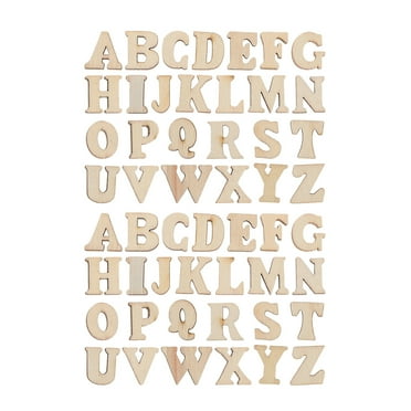 Zcyifa 104pcs Mini Wooden Letters Blank Wood Letters DIY Painting Chips Wood Slices