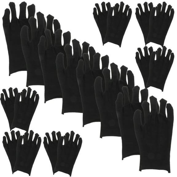 Zcyifa 12 Pairs Cotton Black Jewelry Inspection Gloves