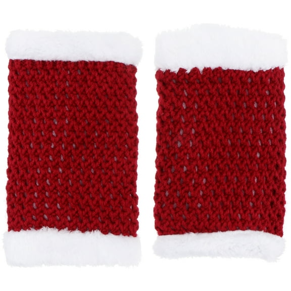 Zcyifa 1Pair Christmas Mesh Warm Stocking Thicken Leg Cover for Women White Red