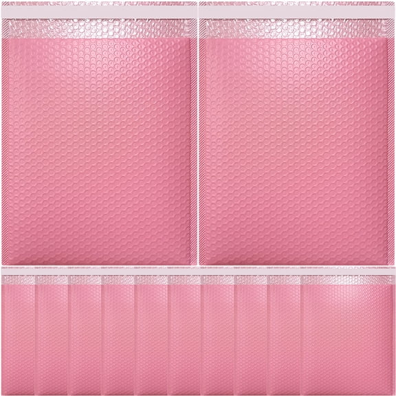 KAKOWELY Bubble Padded Envelope Pink Plastic 20Set 9.04x7.07in