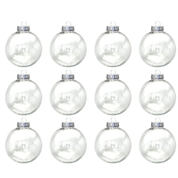 Zcyifa 20Pcs Clear Fillable Ornament Balls 10cm Christmas Tree Hanging Pendant