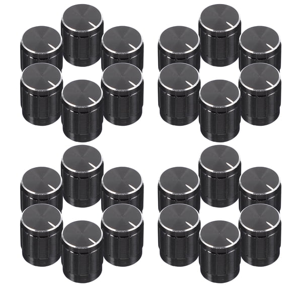 Zcyifa 24pcs Black Guitar Pedal Knobs Potentiometer Control Shaft Replacement