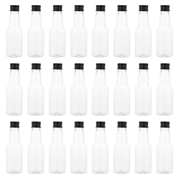 Zcyifa 25 Mini Glass Water Bottles 50ml Portable Reusable Containers with Metal Cap