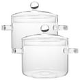 thumbnail image 1 of Zcyifa 2Pcs Glass Cookware Sets- Handmade, Stovetop with Lid, 1350ml, 1 of 10