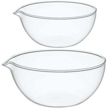 Zcyifa 2pcs Glass Mixing Bowl with Spout for Kitchen Restaurant