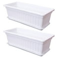 thumbnail image 1 of Zcyifa 2pcs Plastic Window Box Planter with Saucers for Indoor Outdoor Garden Balcony, 1 of 10