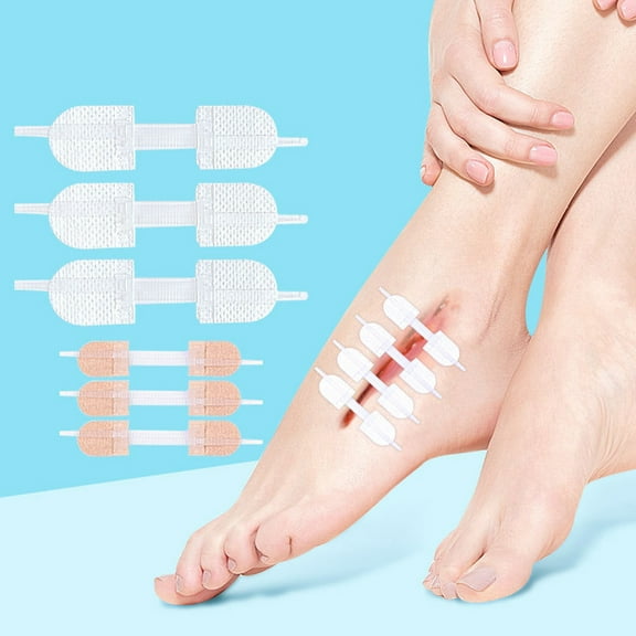 Zcyifa 3 pcs Wound Closure Strip Zip Stitch Wound Close Device Zip Stitch Adhesive Wound Close Bandages