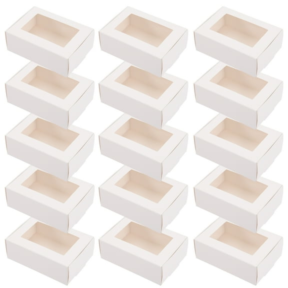 soap boxes for homemade soap 30Pcs Soap Packaging Boxes Kraft Paper Soap Box with Window Gift Box Container