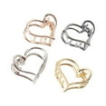 thumbnail image 1 of Zcyifa 4Pcs Minimalist Hair Claws Heart Shaped Jaw Clip Fashion Hair Clips Women Headdress (Golden, Silver, Rose Gold, Black), 1 of 10