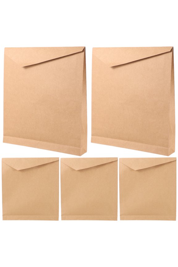 5 Natural Kraft Paper Bags A4 Size for Bakery & Candies