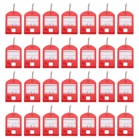 Zcyifa 50pcs Key Tags with Metal Ring and Label Window