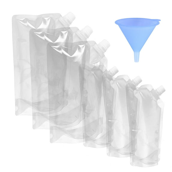 Zcyifa 7pcs 500/1000ml Plastic Drink Spout Pouch for Beverage Storage