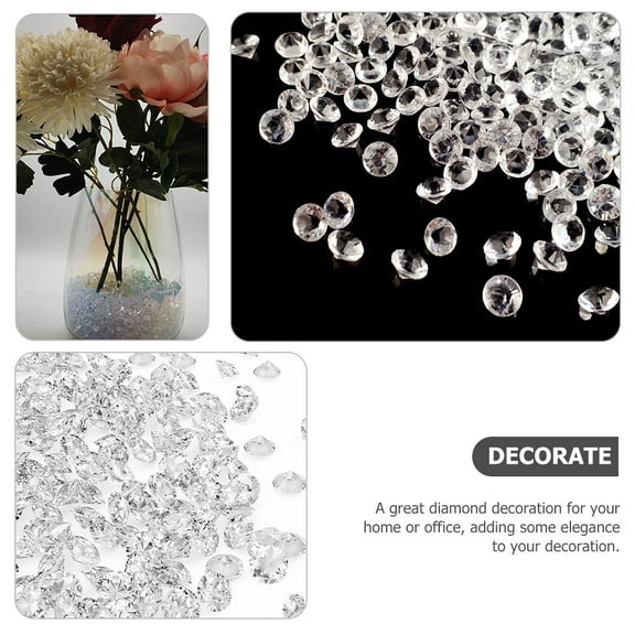 Zcyifa Acrylic Rhinestones 500pcs Clear Acrylic Diamonds Rhinestones Crystals Gems for Vase Filling Table Decor