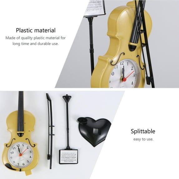 Zcyifa Alarm Clock Violin Shape Alarm Clock Plastic Alarm Clock Electronic Clock (Random Color)