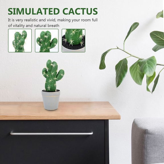 Zcyifa Artificial Cactus Decor Mini Cactus Bonsai Adornment Artificial Potted Plant Simulation Cactus Decor