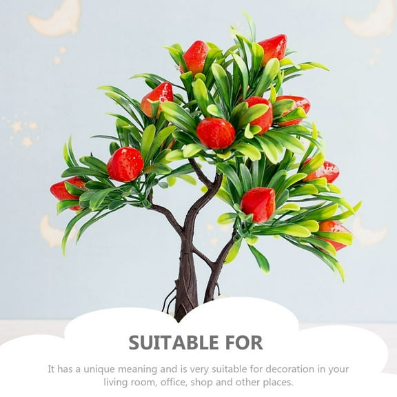 Zcyifa Artificial Plant Home Desktop Fake Strawberry Tree Decor Simulation Bonsai Ornament