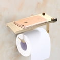 thumbnail image 1 of Bathroom Phone Stand with Tissue Holder Golden Stainless Steel 18 * 9 1 * 7 8cm, 1 of 11