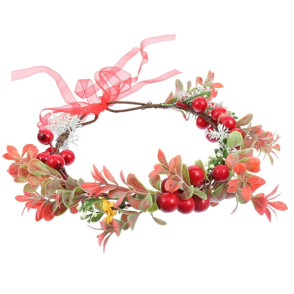 KAKOWELY Flower Wreath for Hair Green Children Photo Prop 1Pack