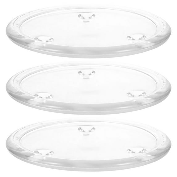 Zcyifa Clear Glass Candle Plates - Set of 3, 5 Inch Round Tray for Pillar Candles
