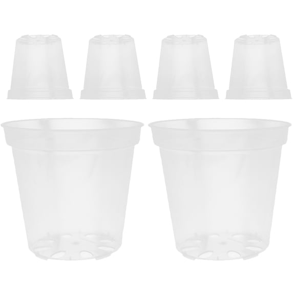 Zcyifa Clear Orchid Pot 6Pcs 3" Plastic Planter for Indoor/Outdoor