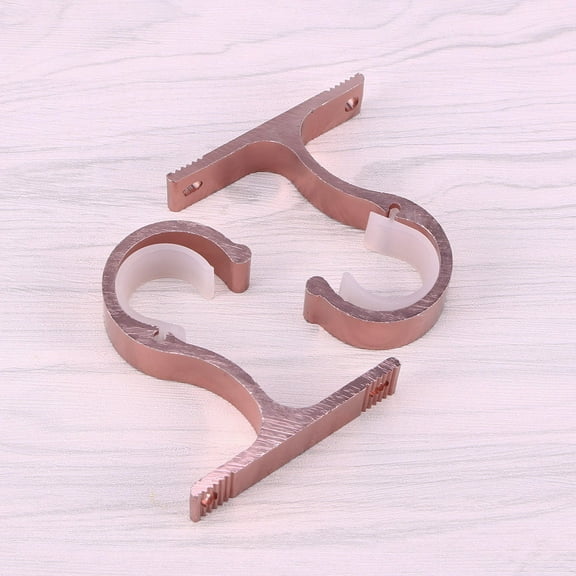 Zcyifa Curtain Rod Bracket 2PCS Curtain Rod Aluminium Alloy Thick Single Bracket Mounting Bracket(Rose Gold)