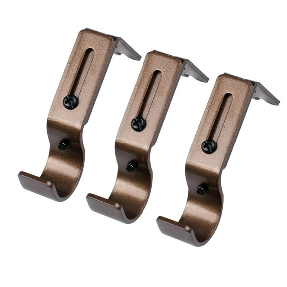 Zcyifa Curtain Rod Bracket 3pcs Adjustable Curtain Rod Bracket Useful Drapery Rod Rack Curtain Accessories Curtain Pole Holder for Home (Brown)