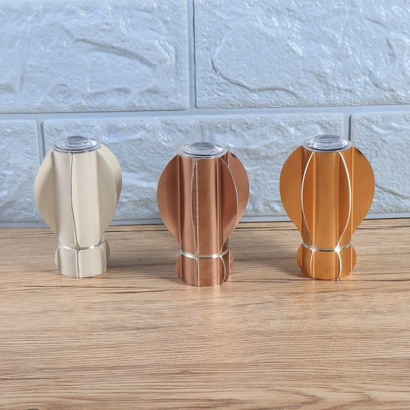 Zcyifa Curtain Rod End 2 Pcs Inner Dia. 28mm Window Curtain Rod End Star Fruit Design Drapery Pole Drape Rod Finals Head Finials Fit for Home Office (Rose Gold)