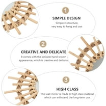 Zcyifa Decorative Mirror 1pc Mirror Decor Wicker Weaving Craft Decorative Wall Mirror Indoor Mirror Decor