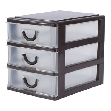 Zcyifa Desktop Drawer Storage Container Case, Clear 3 Drawer Jewelry Display Box
