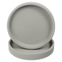 Zcyifa Indoor Plant 2Pcs Ceramic Saucer Tray for Planter (Grey, 4.5x4.5x0.6Inch)