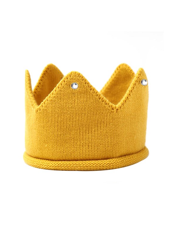 Kids' Crown Hat, Winter Warm Knitted Crown Headband, Birthday Hat